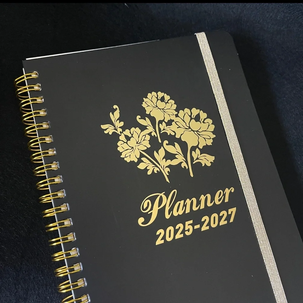 2025 - 2027 3 Year Black & Gold Planner Calendar